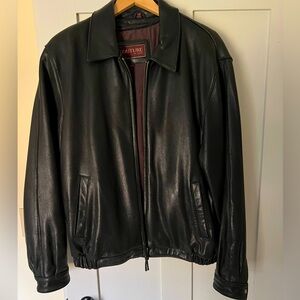 Men’s leather bomber jacket